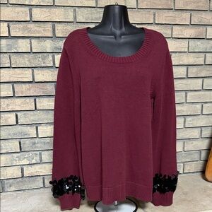 MICHAEL Michael Kors Burgundy Sweater with Black Details